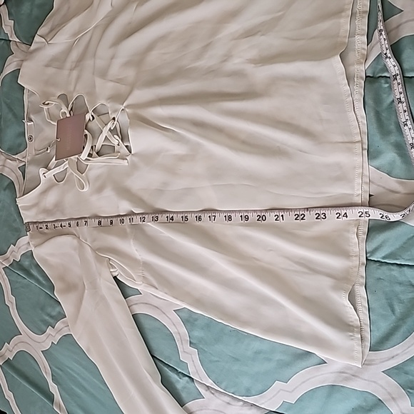 Missguided Scallop Lace up long sleeve Blouse Sz 8 - Picture 10 of 12